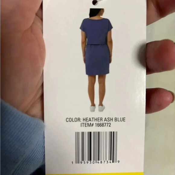 32 Degrees Cool Soft Lux Dress Short Sleeve Ruched Waist Size Small Blue New NWT - Picture 6 of 7